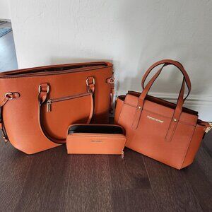 3PCS Purses Tote Purse and Wallet Set Shoulder Satchel Bags  for Women